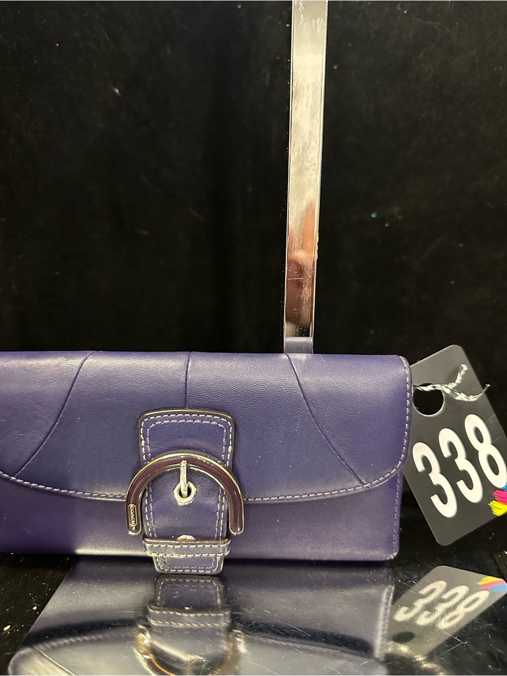 Coach #338 RARE Purple SoHo Lynn Leather Buckle Wallet Y2K